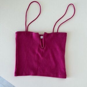 Zara Pink Ribbed Tube Top
